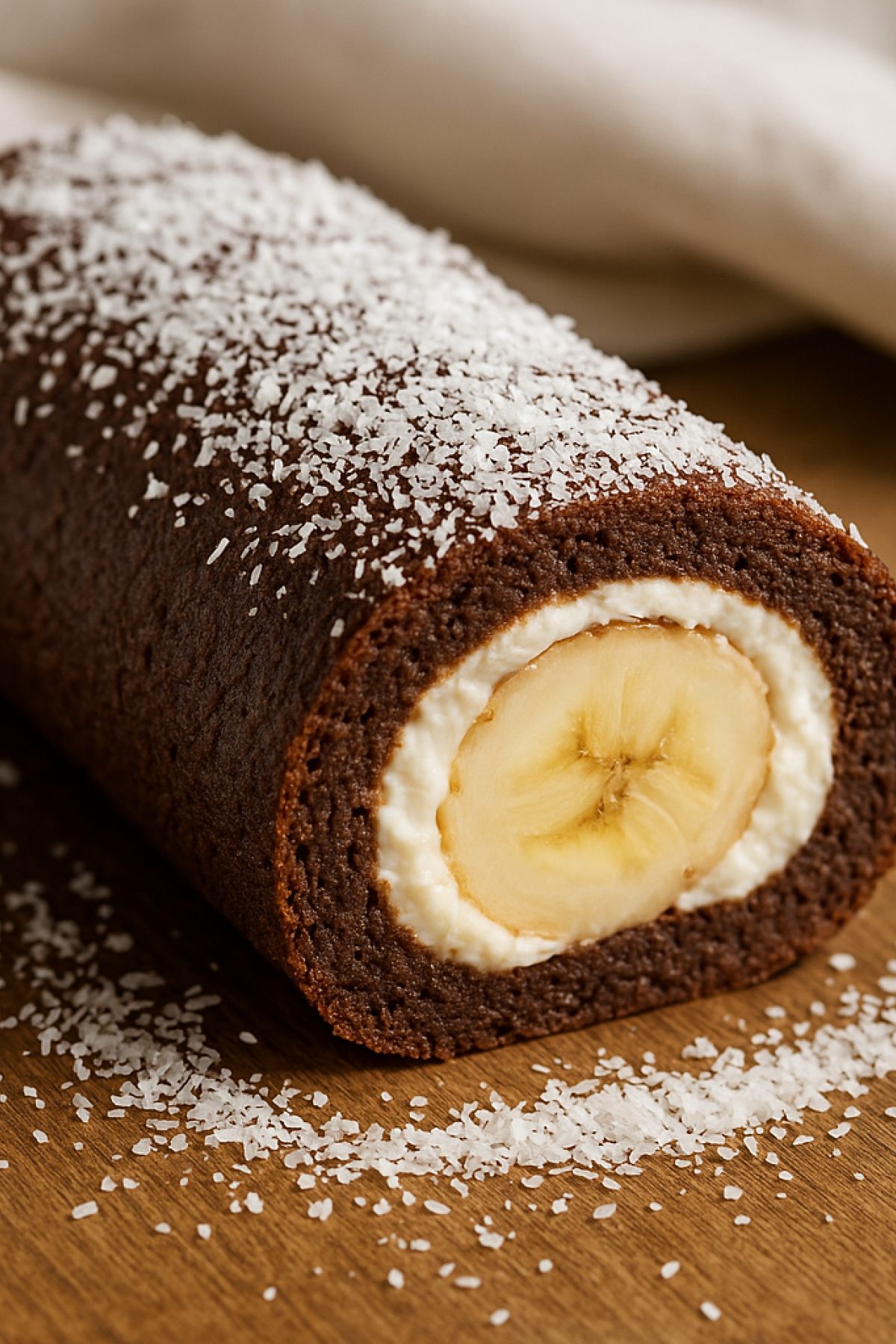 Slika jela 🍌 Posni rolat sa bananom i kakao korom