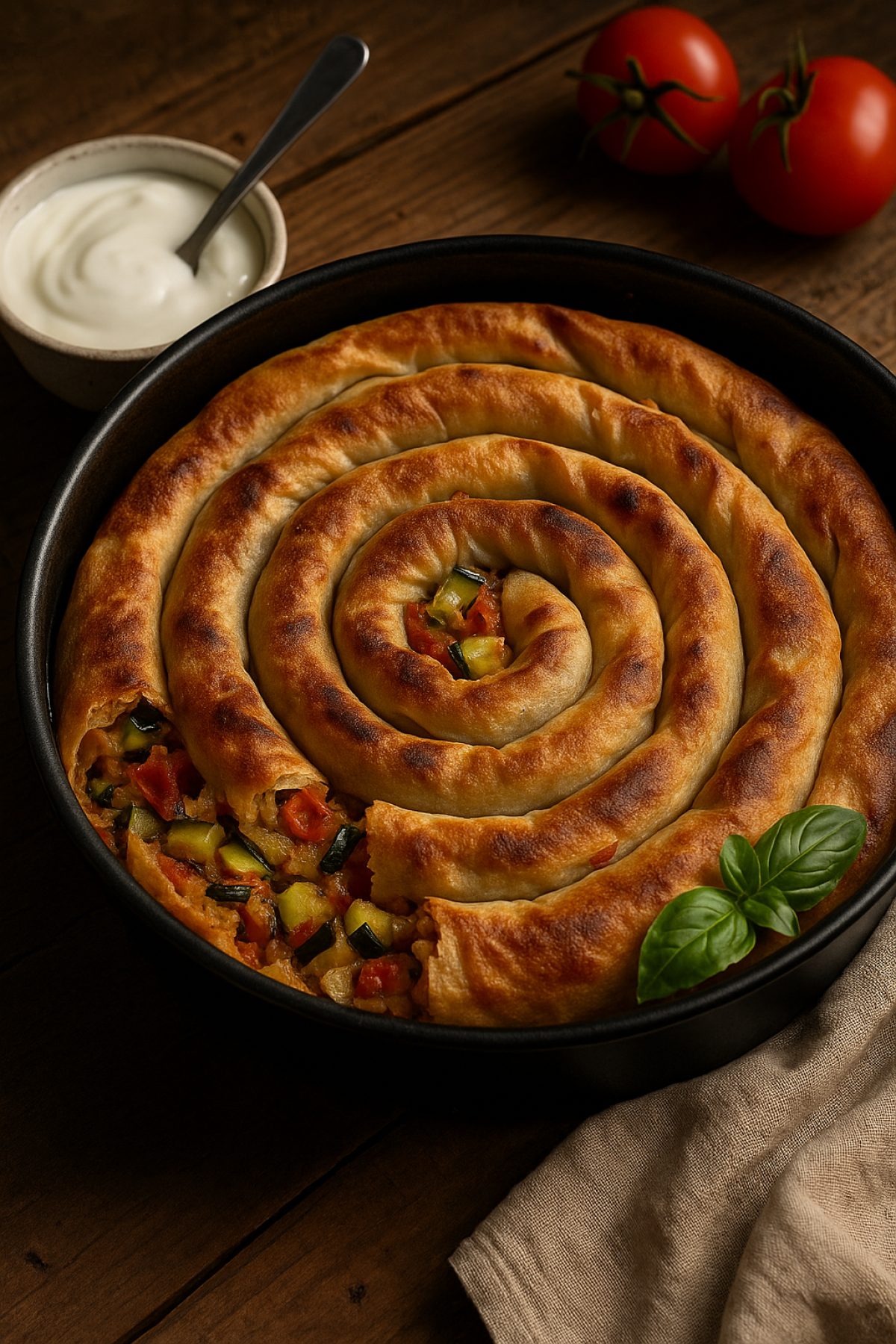 Slika jela 🌀 Hrskava spiralna pita sa povrćem