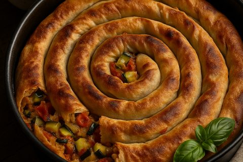 🌀 Hrskava spiralna pita sa povrćem