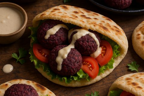 🧆 Ljubičasti falafel u domaćem somunu