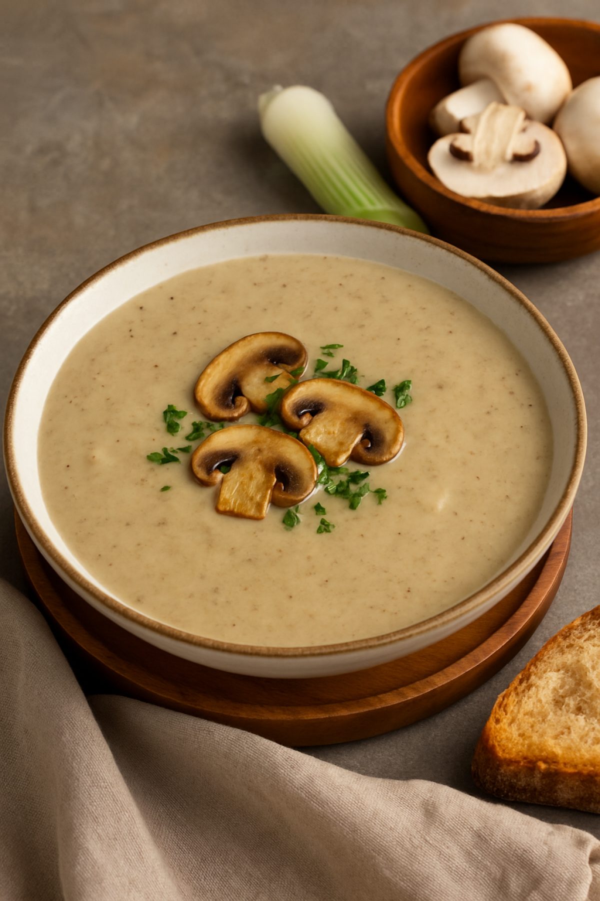 Slika jela 🍄 Krem čorba od pečuraka i praziluka