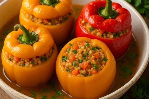 🍆🌿 Punjene paprike sa povrćem i prosom (posno)