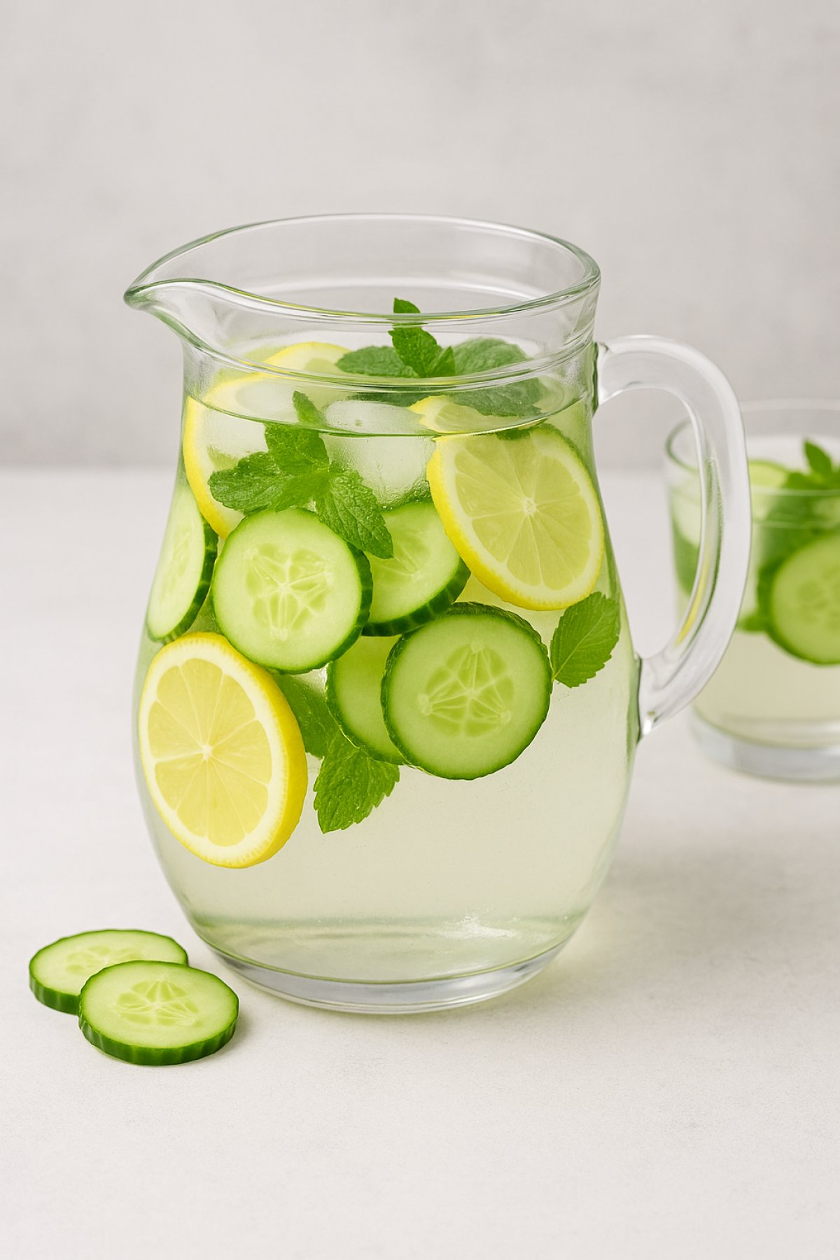Slika jela 🥒🍋 Detox voda sa krastavcem, limunom i nanom