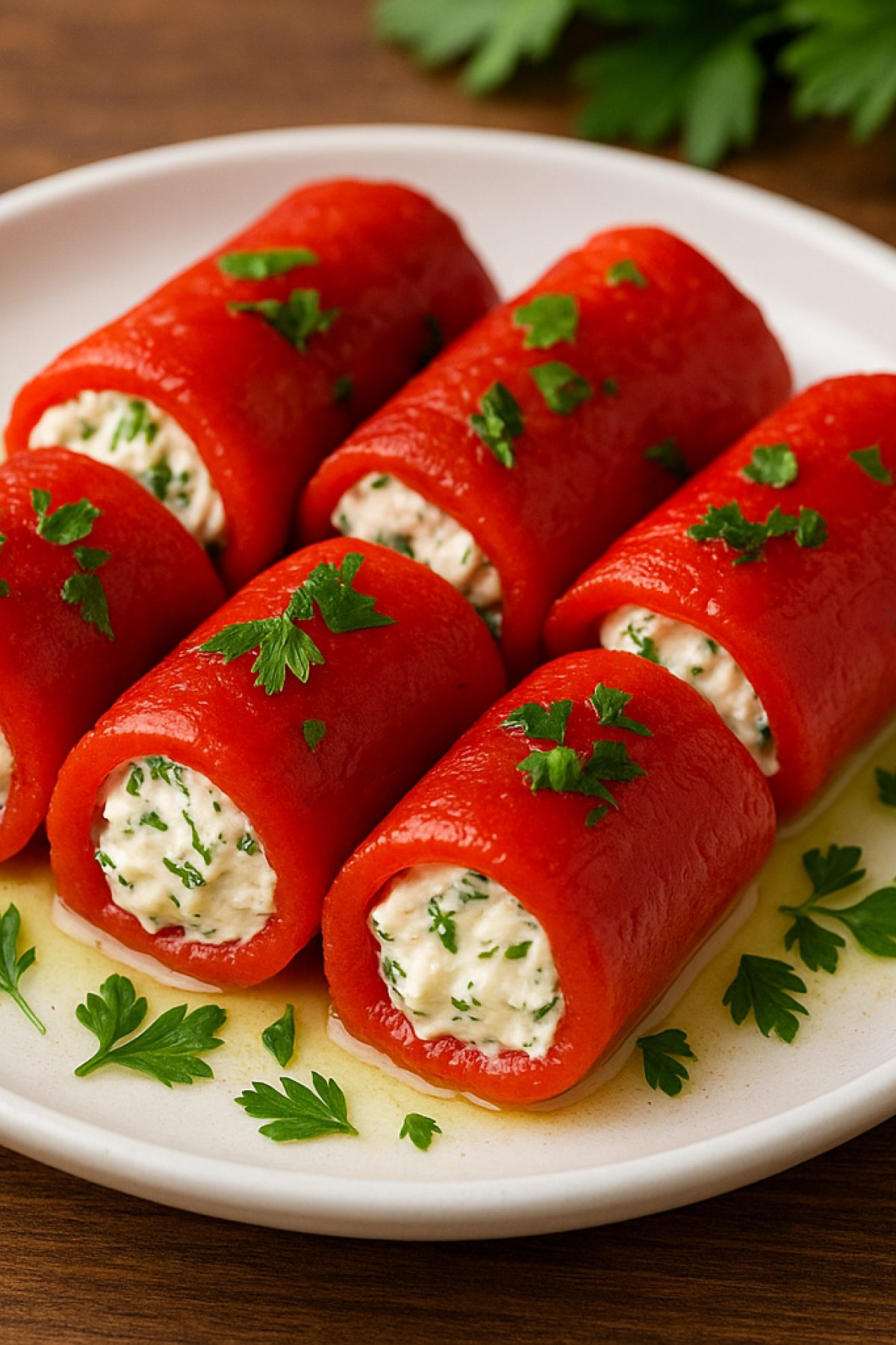 Slika jela 🥗 Rolnice od pečene paprike sa krem sirom i začinskim biljem