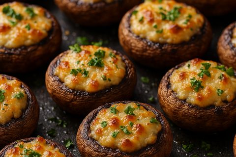 🍄 Zapečene punjene pečurke sa sirom i začinskim biljem