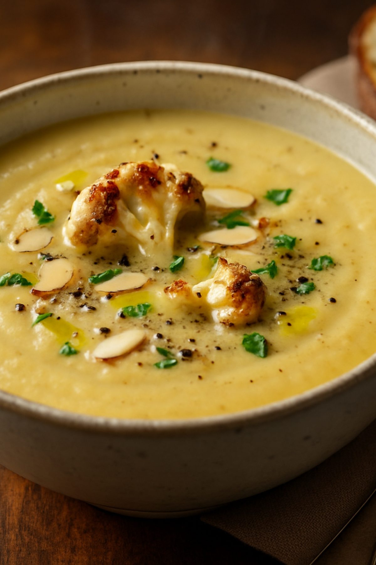 Slika jela 🥣🌼 Krem čorba od pečenog karfiola i belog luka