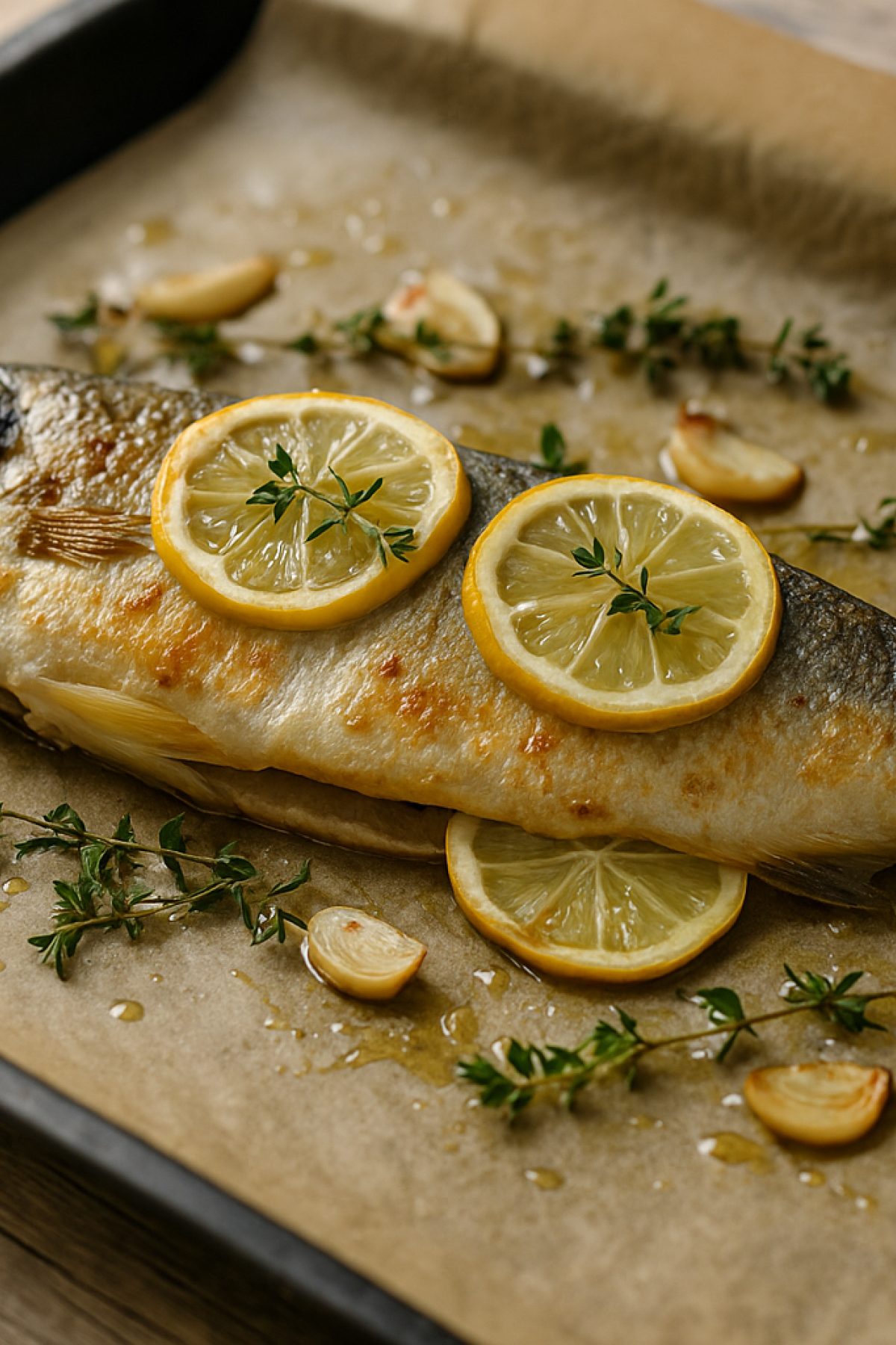 Slika jela 🐟🍋 Brancin sa limunom i timijanom iz rerne