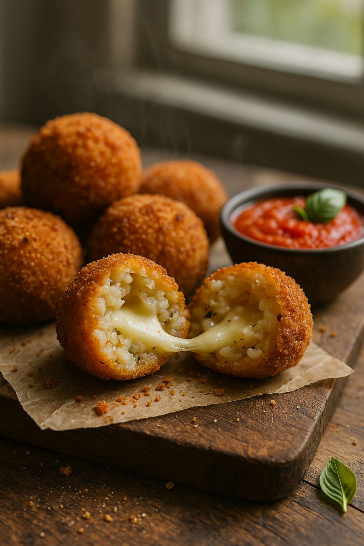 Slika jela 🍚🧀 Arancini (rižine kuglice) sa sirom + brzi paradajz-sos