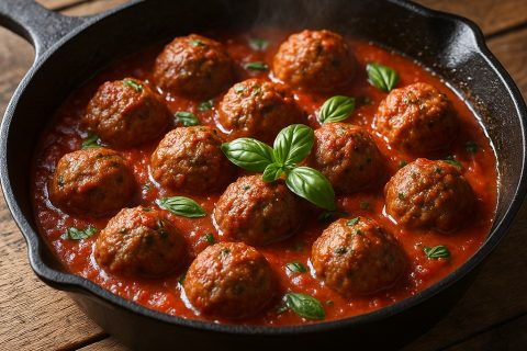 🧆🍅 Teletine ćuftice u paradajz-sosu sa bosiljkom