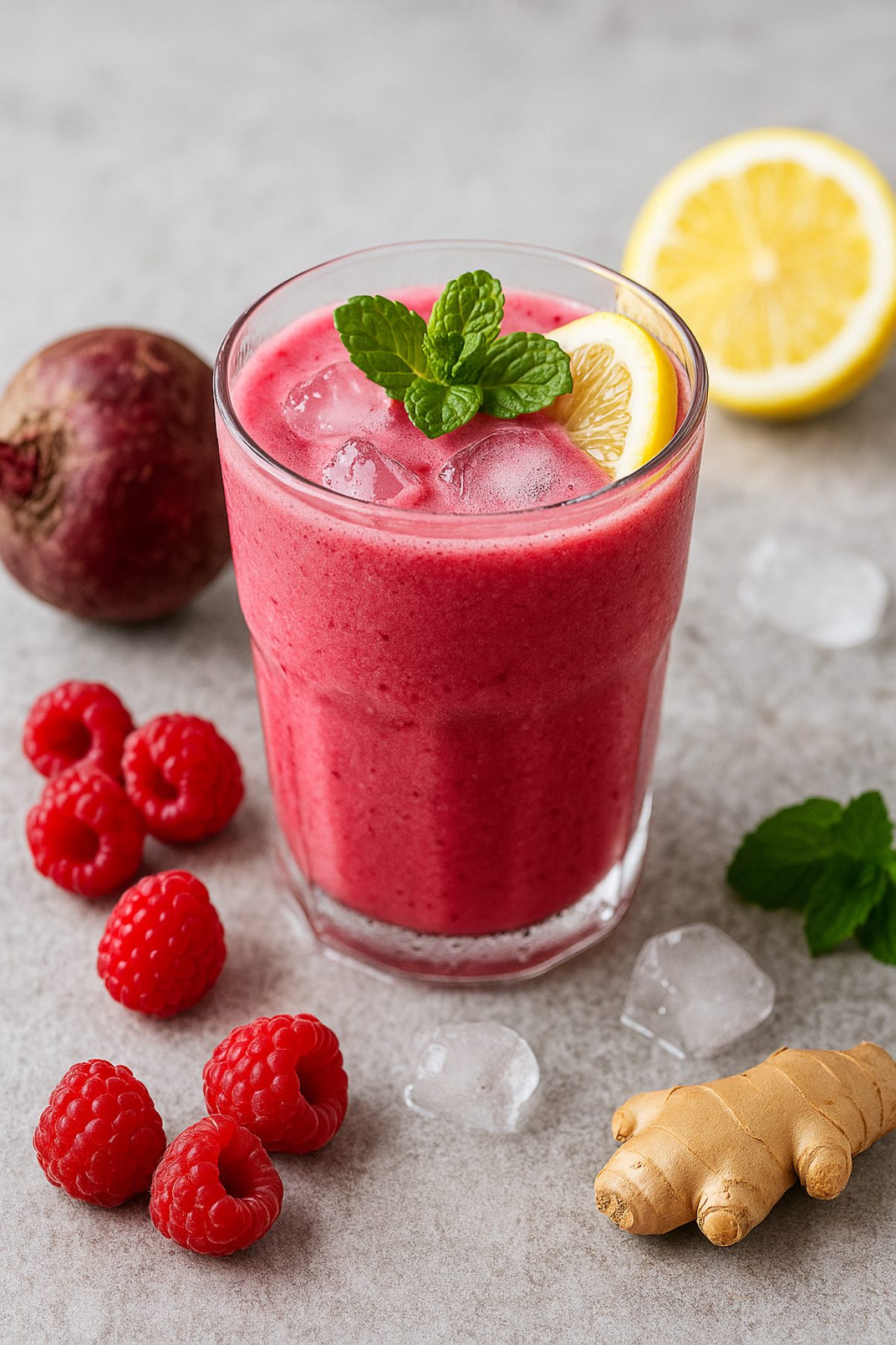 Slika jela 💗🥤 Ružičasti detox: cvekla, malina i limun (ledeni blend)