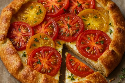 🍅🌿 Rustična galeta s paradajzom, rikotom i timijanom