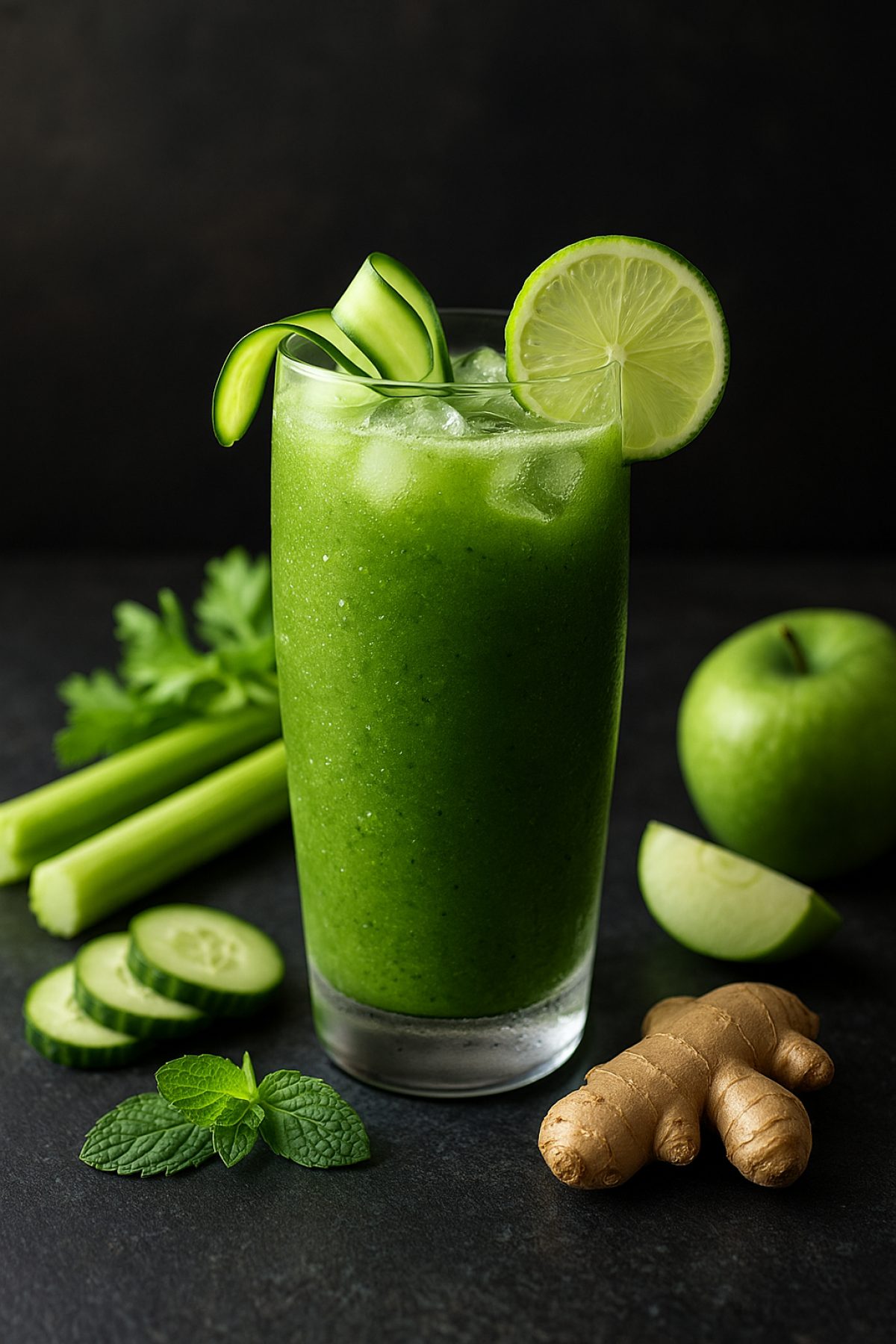 Slika jela 🥒🍏 Zeleni Reset — detoks sok od celera, krastavca, jabuke & đumbira