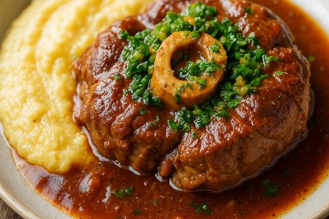 🥩🍋 Teleći Osso Buco sa gremolatom (sporo dinstan na belom vinu)