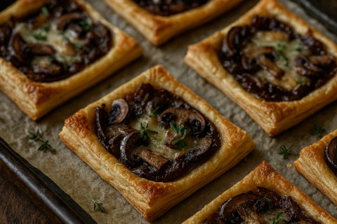 🥧🍄 Karamelizovani luk & pečurke tart (lisnato, timijan, dijon)