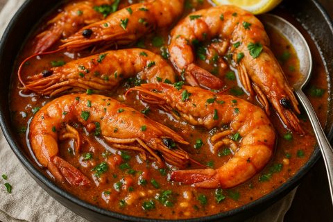 🦐🍅 Škampi na buzaru (belo vino, paradajz, peršun)