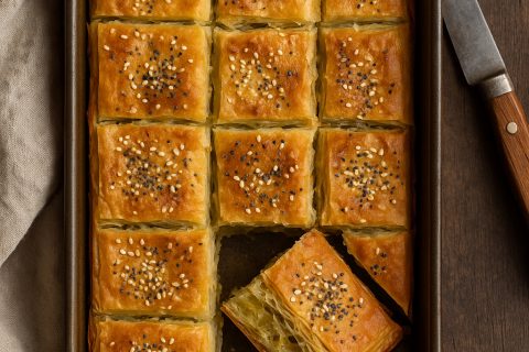 🧀🧅 Pita sa prazilukom i sirom (jogurt & kisela voda, hrskava korica)