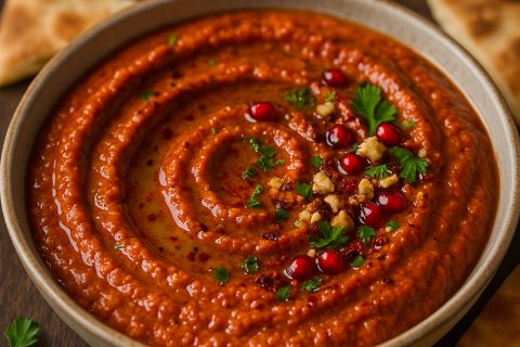 🔴🌰 Muhammara – sos od pečene paprike, oraha i nara