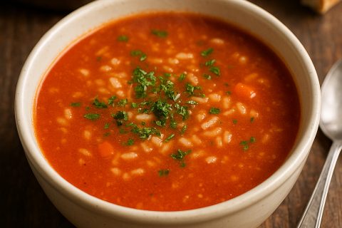 Paradajz čorba sa pirinčem – skuvaj crvenu klasiku za 30 minuta 🍅🥣
