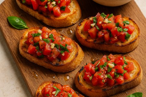 Bruskete sa paradajzom i bosiljkom – naseckaj, prelij i posluži 🍅🥖