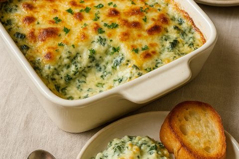 Topli dip od spanaća i artičoka – zapeči do zlatnih mehurića 🥬🧀