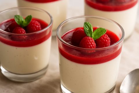 Panna cotta od vanile – umuti svilene čašice i prelij malinama 🍮✨
