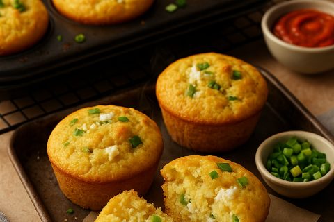 Proja mafini sa sirom i mladim lukom – umuti i ispeci za 25 minuta 🧀🧁