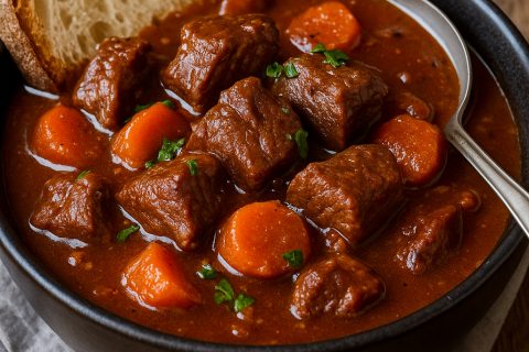 Juneći gulaš – skuvaj dubok, zgušćen ukus kao iz kazana 🍲🔥