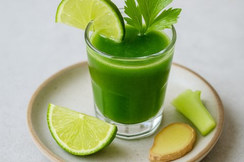 Zeleni detox šot od celera, limete i đumbira – resetuj stomak za 2 minuta 🍋⚡️