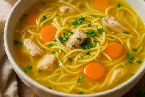 Domaća pileća supa sa rezancima – skuvaj bistru, zlatnu supu kod kuće 🍲🐔