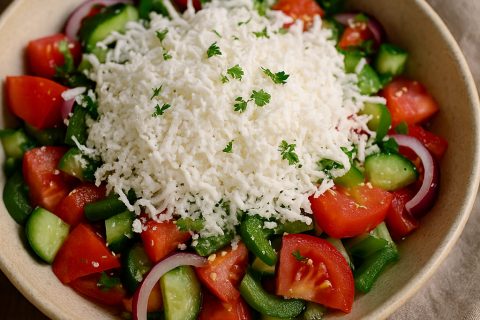 Šopska salata – izrendaj sir, prelij i posluži rashlađenu 🥗🧀