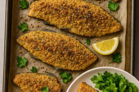 Pastrmka u orahovoj kori iz rerne – ispeci do zlata 🐟🌰
