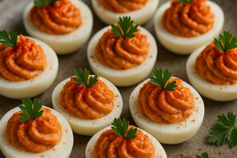 Punjena jaja sa ajvar kremom – umuti, napuni i rashladi 🥚🌶️