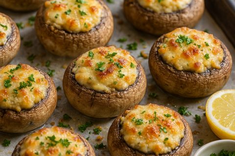 Punjeni šampinjoni iz rerne – napuni, zapeči i posluži tople zalogaje 🍄🧀