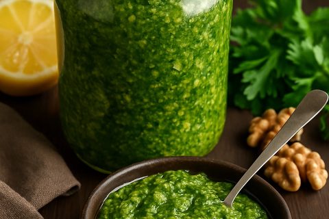Pesto od peršuna i oraha – iseckaj, izmiksaj, prelij 🌿🥣