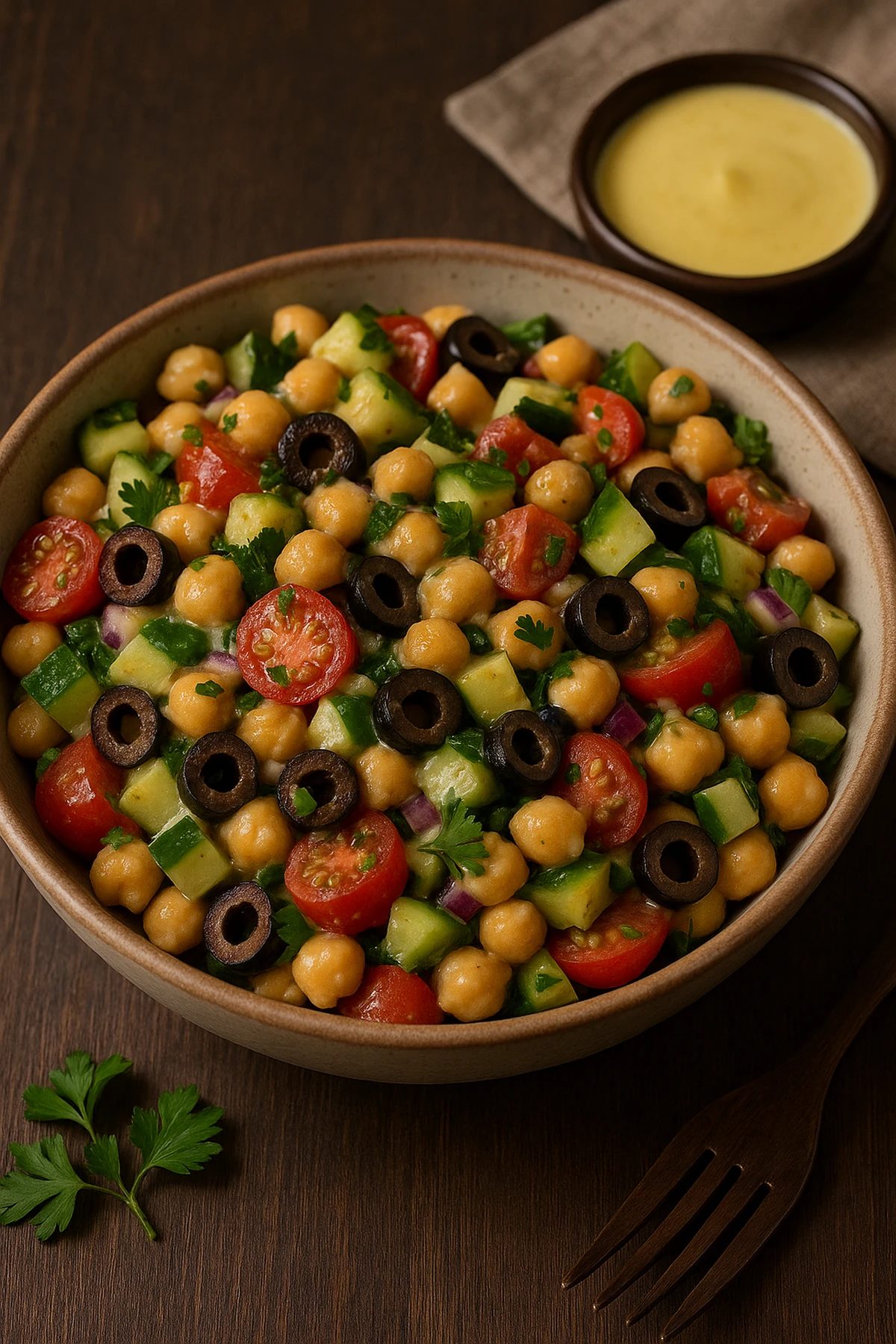 Slika jela Salata od leblebija sa limun–tahini dresingom – sveža i zasitna 🥗