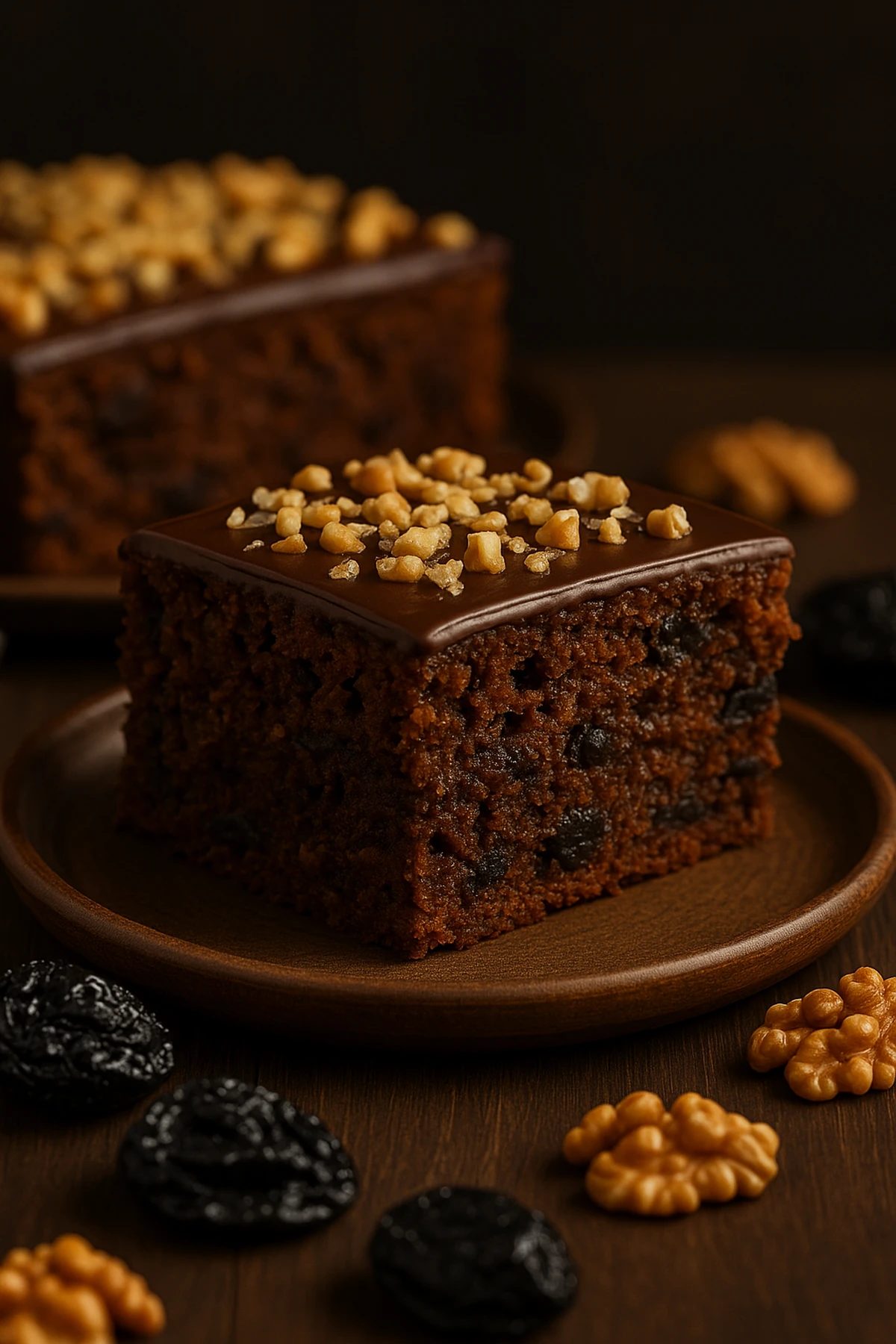 Slika jela Posni kolač sa suvim šljivama i orasima – mirisan i sočan bez jaja 🍰🌰