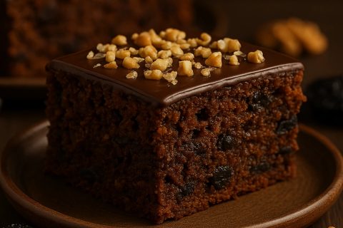Posni kolač sa suvim šljivama i orasima – mirisan i sočan bez jaja 🍰🌰