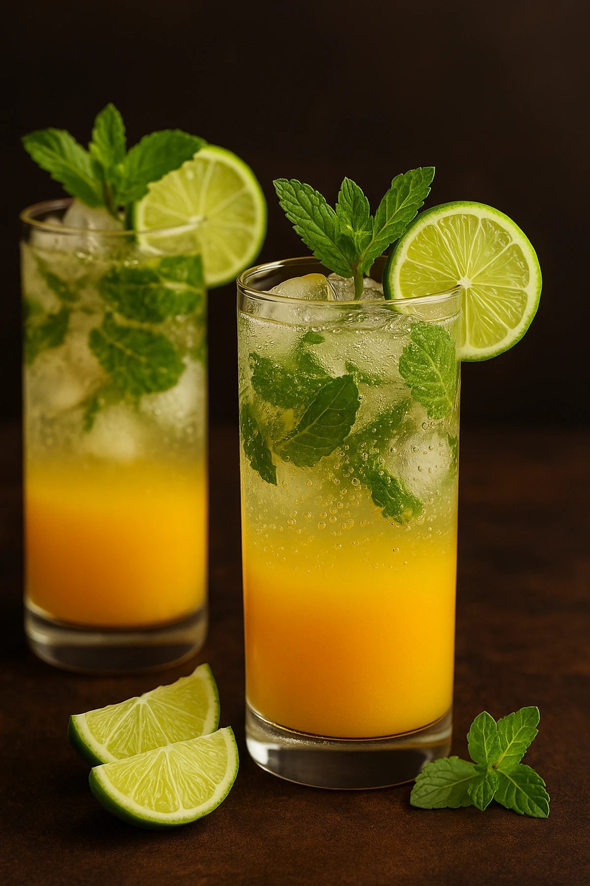 Slika jela Mango–Limeta Mojito (bez alkohola) – tropska magia u čaši 🍹