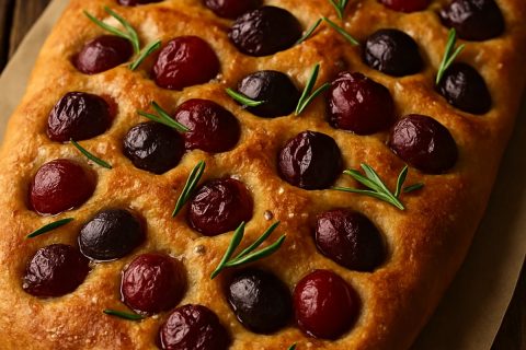 Fokača sa grožđem i ruzmarinom (Schiacciata all’uva) 🍇🌿