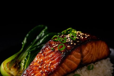 Losos sa miso-javor glazurom i bok čojem 🔥🐟