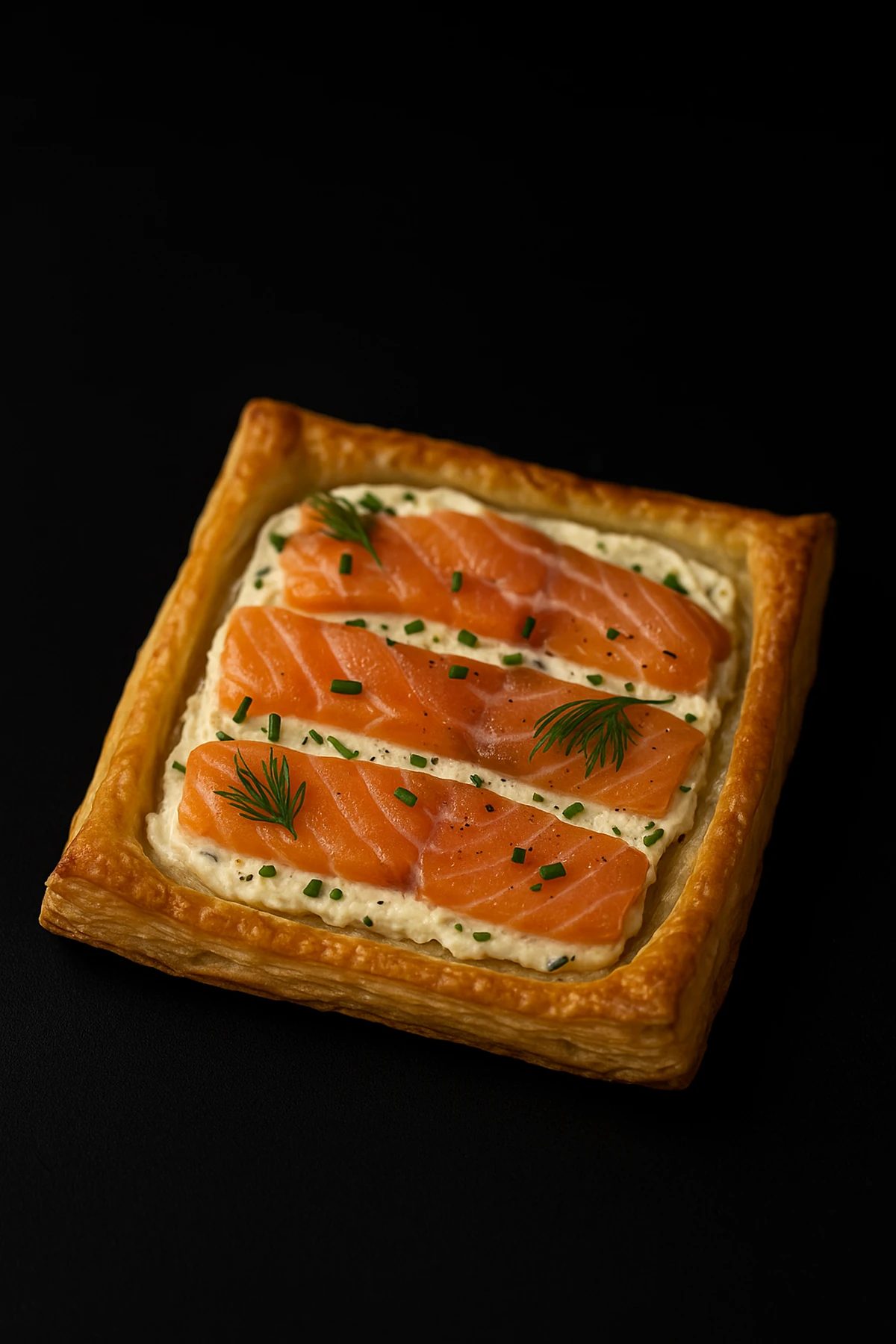 Slika jela Pita sa dimljenim lososom, krem sirom i koprom 🥐🐟