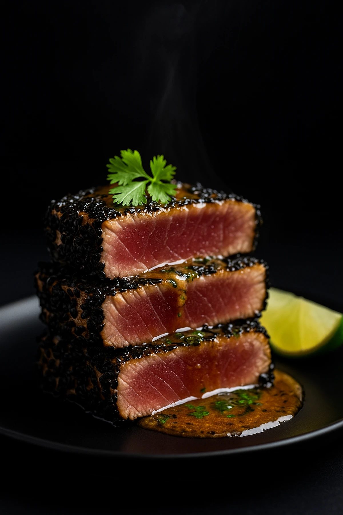 Slika jela Tuna steak sa crnim susamom i ponzu–puterom 🐟✨
