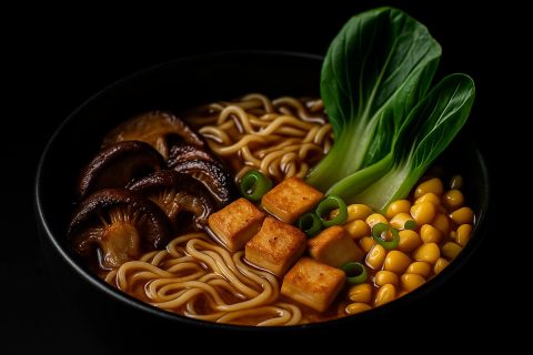 Posni ramen sa gljivama, tofuom i miso–susam bujonom 🍜🌿