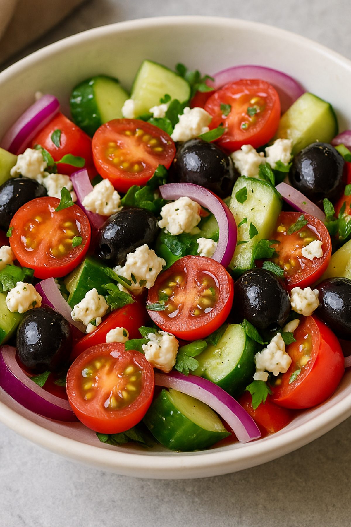 Slika jela 🥗 Mediteranska salata sa fetom i maslinama