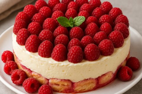 🍰 Kremasti kolač sa malinama i maskarpone sirom