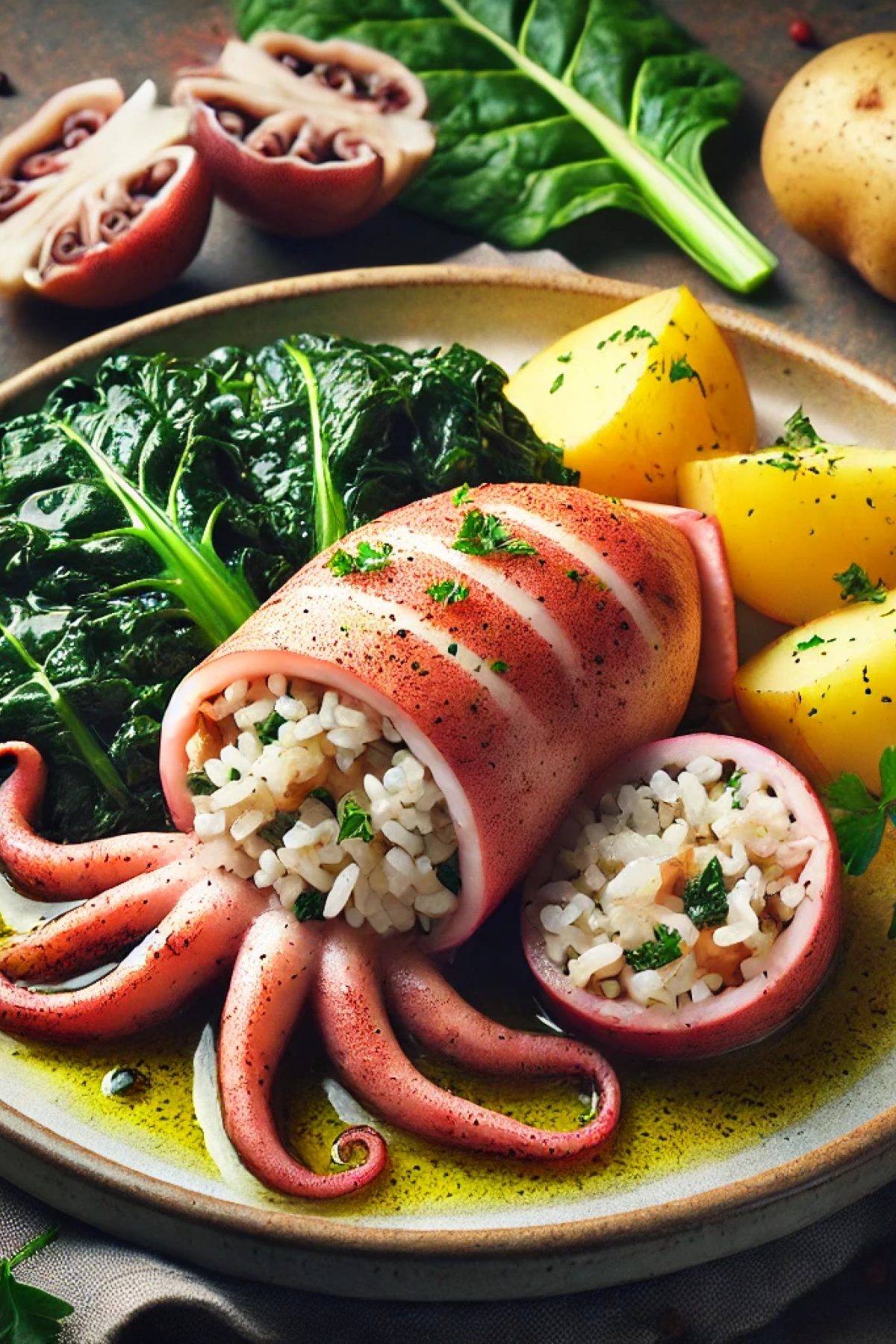 Slika jela Recept za punjene lignje (posne)