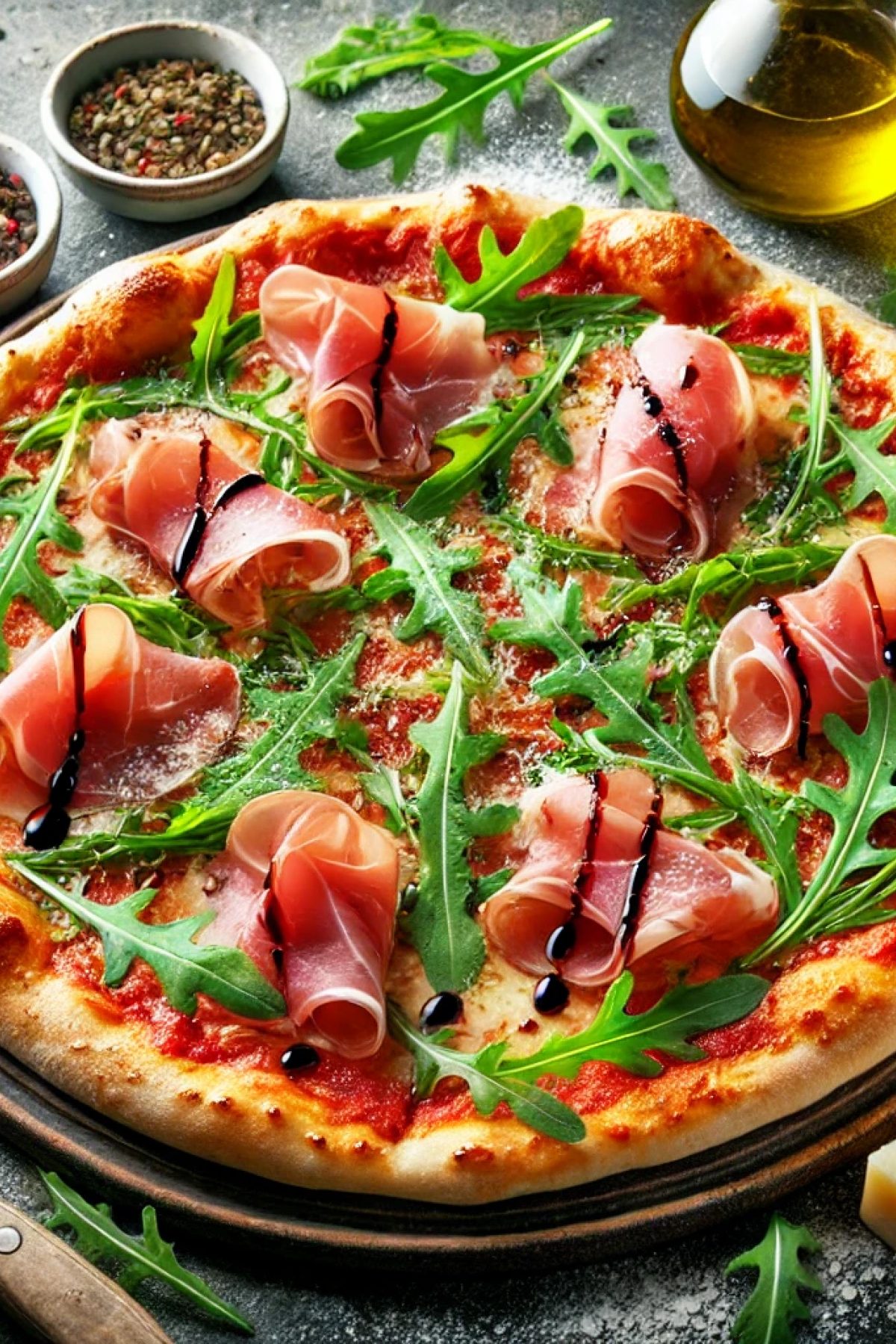 Slika jela Recept za pizzu "Montenegro" sa pršutom i rukolom