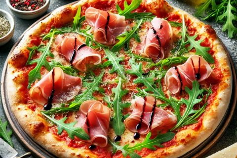 Recept za pizzu "Montenegro" sa pršutom i rukolom