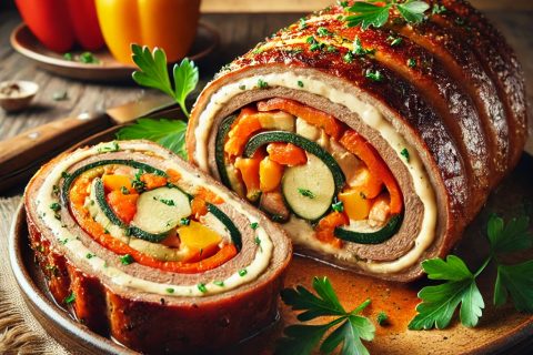 Recept za Mesni Rolat sa Punjenjem od Sira i PovrÄa