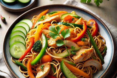 Recept za Bami Goreng (Indonežanski Prženi Rezanci)